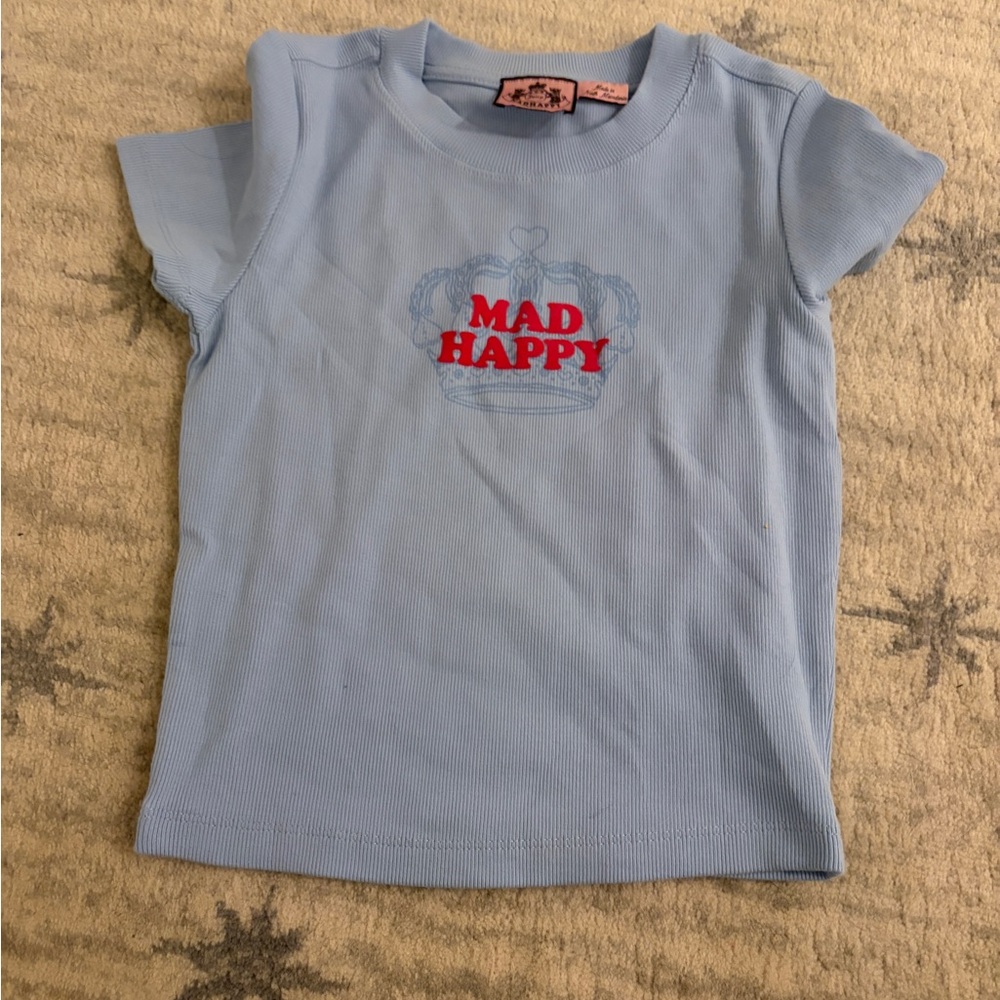 Madhappy Women’s Light Blue Tee with pink Logo